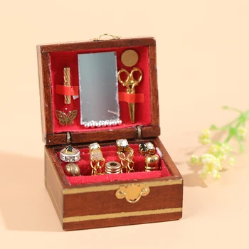 1 бр. мини-ковчег за бижута, модел куклена къща, миниатюри за деца, кукла-миниатюрните със собствените си ръце