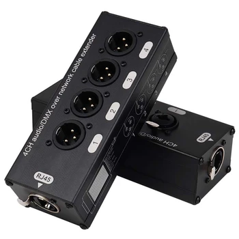 1 чифт 4-канален 3-контактни Пълнители XLR или 6,3 мм Аудио и DMX На мрежов Кабел, Удължител на мрежовия сигнал DMX512 Мъж + Жена