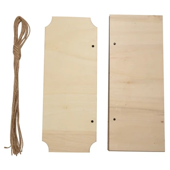 10 Броя Недовършена Висящи дървени табели Правоъгълник Е Дървена Табела Банери С въжета за пирографии Рисувани Надпис