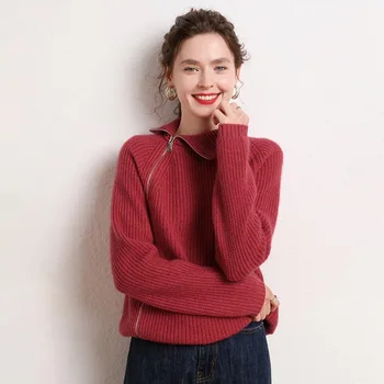 2023 Нов вълнен пуловер, женски черна жилетка с отворена страна, Нишевый дизайнерски топ