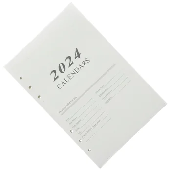 2024 Английски език в дневния ред на Страница на книгата е формат А5 Portable notepad Седмичен месечен планер Бележник с отрывными листа Запис график календар