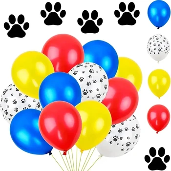 36шт балони Paw Patrol 12 инча с цветни принтом Кучешки лапи, червени, жълти, сини балони с нокът кученце за декор на рождения Ден на момчетата