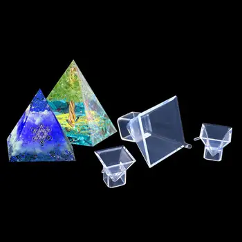 3шт Прозрачни Пирамидални Силиконова форма за леене на епоксидна смола със собствените си ръце 25мм 50мм, 76 мм