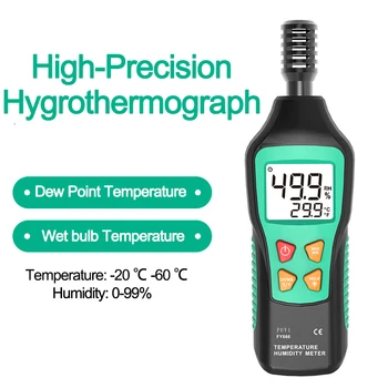 866 Ръчно измерване на температурата и влажността на Индустриална машина за висока точност цифров дисплей Температура, Влажност Точка на оросяване тестер влажни топки