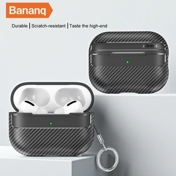 Bananq устойчив на удари Калъф За слушалки Apple Airpods 3 2 1 Структура от Въглеродни Влакна Мек Силиконов Калъф Bluetooth За AirPods Pro 2