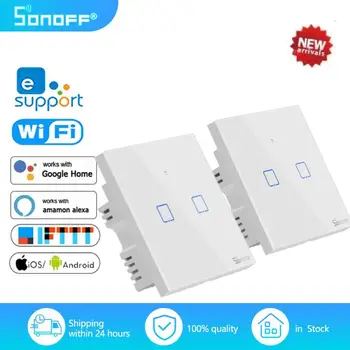 SONOFF T02C-TX EU/UK/US Wifi Умен Дом Прекъсвач Сензорни Ключове Стенен Прекъсвач Светлина Безжично Приложение за Гласова Дистанционно Управление