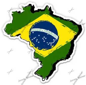 Vinyl стикер във формата на хартата на Бразилия във форма на страната, Стикер с карта на Бразилия, Стикер за автомобил, suv, лаптоп, I-Pad, броня, прозорци, телефон, багажник, Водоустойчив стикер