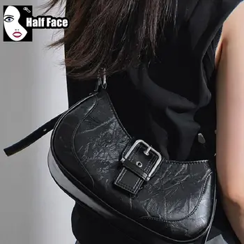 Y2K Spicy Harajuku Girl Дамски готически складчатая универсална чанта в стил Пънк с едно рамо, подобрен дизайн, чанти през рамо със стил Лолита, чанта-тоут