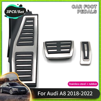 Автомобилни Накладки На Педалите Audi A8 D5 2018 2019 2020 2021 2022 Без Пробиване Нескользящие Накладки на Педалите От Неръждаема Стомана Аксесоари