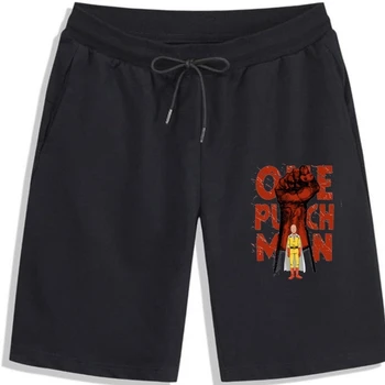 Аниме-Shorts One Punch Man От Памук Премиум-клас Camisas Hombre Със Забавен Дизайн От Японската Аниме, Панталони с Бърза Доставка
