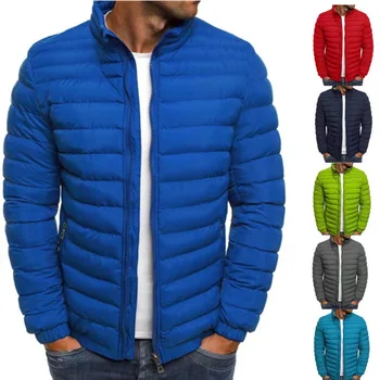 Висококачествена новата есенно-зимна мъжки топло, ветрозащитная и непромокаемая яке с висока яка и памучна подплата, на цип на яке jack