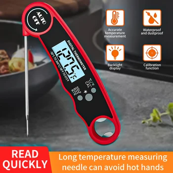 Водоустойчив термометър, сензор за температура, датчик за температура на масло тавичка, сгъваема електронен термометър за барбекю