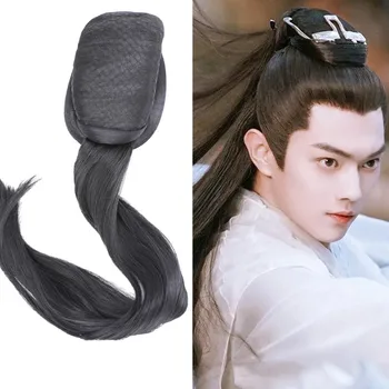 Връзка за коса във формата на черно за мъжете, аксесоари за войници-нинджа, Китайски Древен прическа за коса, шапки за Хелоуин