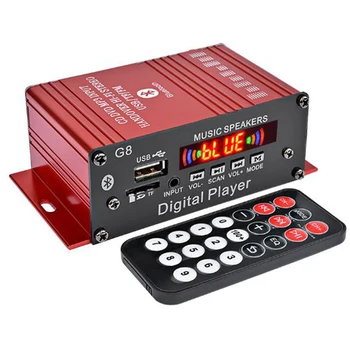 Г-8 200 W 12 В Автомобил Аудиоусилитель HIFI Аудио Усилвател на Мощност Bluetooth Домашни Стереоусилители FM-радио 2CH USB TF AUX