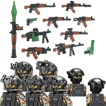 Град Русия от Специалните сили на Полицията Строителни блокове на Военни Фигури на Войници на Федерална служба за сигурност Оръжие Тухли Детски играчки