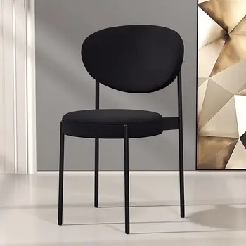 Грим Минималистичные столове за всекидневна Nordic Мързел Nordic Тоалетка с Кухненски кожен стол Velvet Black Хотел Cadeira Мебели за дома
