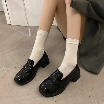 Дамски обувки за продажба 2023 Марковите Дамски обувки на висок ток със затворени пръсти, върху платформата, на висок ток, В масивна квадратен ток, Жените Zapatos