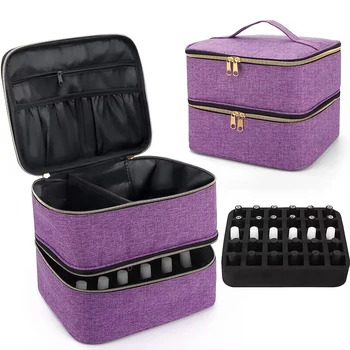 Двупластова чанта за съхранение на лак за нокти, гел, трайни козметични чанти за грим, козметични чанти за жени-маникюрш