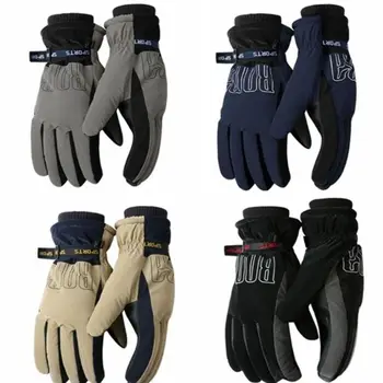 Дебели велосипедни ръкавици за планински велосипеди Водоустойчиви топли мотоциклетни ръкавици Ветроупорен велосипедни ръкавици за защита от сняг, Зимни