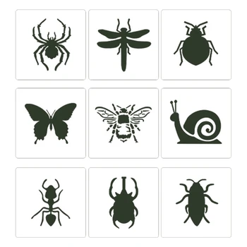 Директна доставка 9шт Шаблони насекоми за детска рисунка върху хартия, платно, изработка на картички за scrapbooking