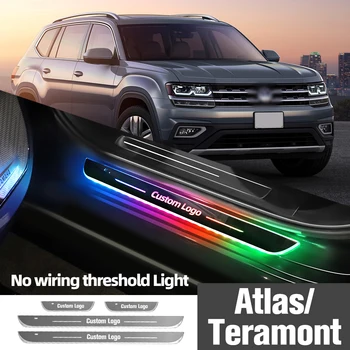 За Volkswagen VW Atlas Teramont 2017-2023 Осветление на Прага на автомобила Индивидуален Лого LED Добре Дошли на Прага на Педала за Лампи Аксесоари