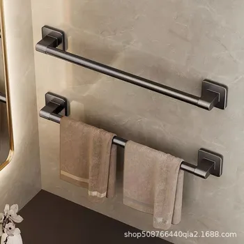 Закачалка за хавлии за баня без перфорация, с монтиран на стената рафтове за съхранение на хавлиените кърпи за баня с с едно стълб за съхранение на тоалетната с двойно стълб