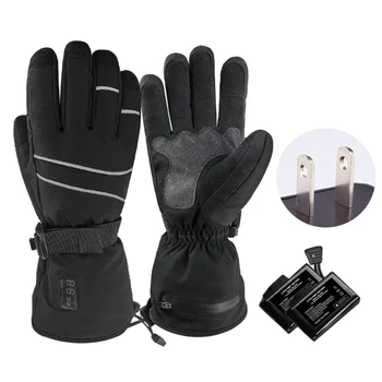 Зимни ръкавици с топъл, мъжки и дамски ски ръкавици, ръкавици с чувствителни на допир екрани, ръкавици за шофиране на мотор, непромокаеми ръкавици с топъл топъл A2UF