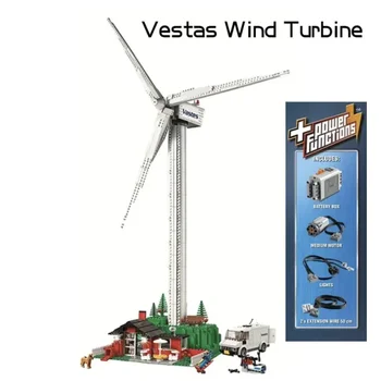 идеи 828шт Вятърна турбина Вятърна мелница с led функция и хранене Тухли Строителни блокове Играчки за деца подаръци Подходящи за 10268