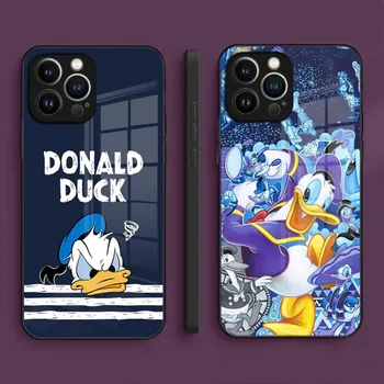 Калъф за телефон Donald Duck за Iphone 14 Pro Max 13 12 11 Mini X Xr Xs 8 7 Puls 6 от закалено стъкло