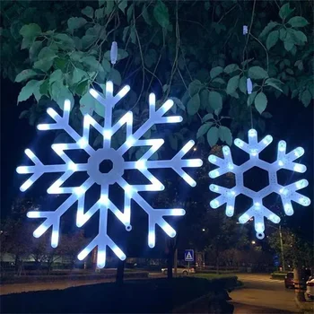 Коледна Елха Снежинка Висящи Струнни Светлини Външни Снежинки Страхотна Светлината да е Съобразена Венец Градински Обхват на Осветлението за вашия интериор, вътрешен Двор