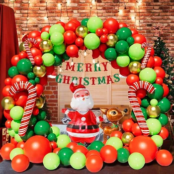 Коледна Топка Арка Зелен Златен Червен Кутия Шоколадови Бонбони, Балони Венец Конус Експлозия На Звезда Балони Балони Нова Година На Коледно Парти Декор