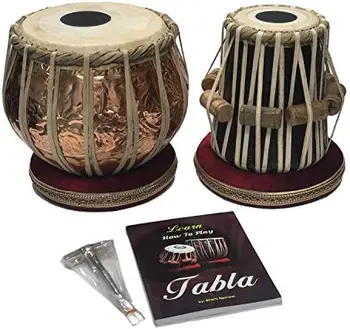 Комплект ударни Satnam COPPER Rosi Ръчно изработени от Мед за игра на Табла барабани за начинаещи с чанта за изказвания Tabla Set | Чук за игра на Табла-комплект | Tabla Set - Petia