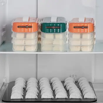 Контейнер за равиоли, Штабелируемая кутия за равиоли с форма за лъжици, Прозрачни контейнери за съхранение на продукти за кухненски хладилник, многопластова