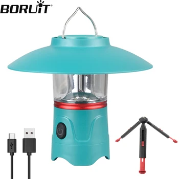 Лампа за къмпинг BORUiT, която се презарежда чрез USB, 3 режима на осветление, Мултифункционален фенер за къмпинг, Външен led фенерче, за да проверите за палаточного лагери