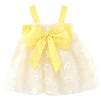 Летни облекла, дрехи за новородени момичета, на Корейското Сладко Памучно принцеса рокля без ръкави, с голям нос, Луксозни рокли за рожден ден BC2023-1