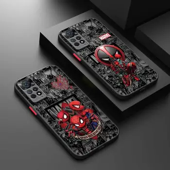 Матов Калъф За Xiaomi Redmi Note 11 12 12S 10 Pro 8 9 8T 11T 9S 10S 11S за Redmi 12 10В 9 12C Marvel spiderman Дэдпул Веном