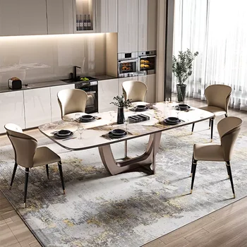 Модерен маса с Мраморен Плот на Едро на Евтини Мебели за дома За хола Ресторант Dining Модерен Маса