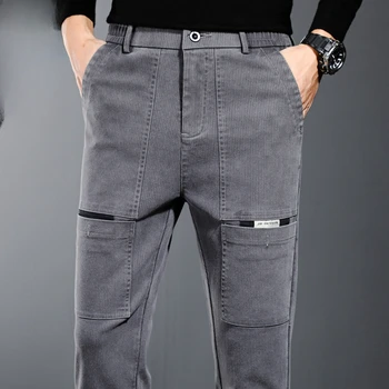Модерен пролетно-есенни универсални мъжки панталони с много джобове, разтеглив ежедневни панталони 2023 година
