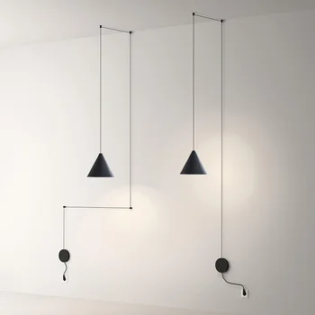 Модерни минималистичные полилей за трапезария С ръчно регулиране Креативен Дизайн на линия Led лампа за спални, Кабинет Подвесное осветление