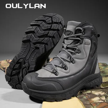 Мъжки военни обувки, туристически тактически обувки, мъжки спецподразделенная планински обувки за пустинята, Външни непромокаеми ботильоны, Мъжки работни обувки