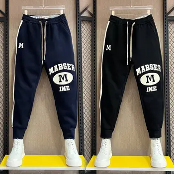 Мъжки панталони, есенни нови спортни ежедневни панталони на райета с букви, мъжки универсални Корейски панталони Haren, Градинска мъжки дрехи