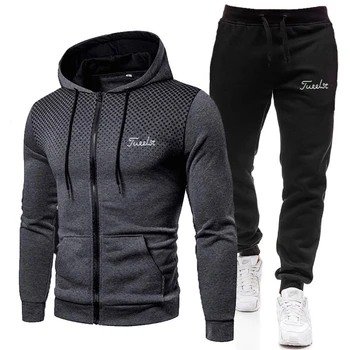 Мъжки спортни облекла за голф с цип, hoody и панталони, ежедневни модерни висококачествени мъжки ежедневни спортно яке, костюм за бягане