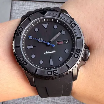 Мъжки Часовник Tandorio 41 mm Dive Black PVD Watch 20ATM Водоустойчив NH36A С Автоматично Механично Въртене на Керамични Безеля 120 кликвания
