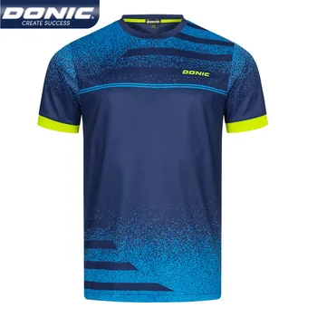 Неподправена тениска за тенис на маса с кръгло деколте DONIC, Бързосъхнеща Спортна тениска, Дишаща тениска за пинг-понг с къс ръкав За мъже И жени
