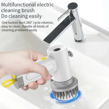Нова безжична електрическа четка Xiaomi за почистване на домакински уреди, кухня, четки за миене на съдове, плочки за баня, професионална четка за почистване