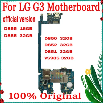 Оригиналната дънна Платка За Отключване на LG G3 D850 D851 D852 VS985 дънната Платка е Напълно Изпитано, Логическа Такса с Добра Работа, Дънната Платка Android 32 GB