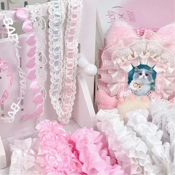 Популярната Бродерия 3D Волан Любовно Писмо на Окото Лейси плат САМ Шевна Апликация Яка Кукла Сватбена рокля Детска Кърпа Декор