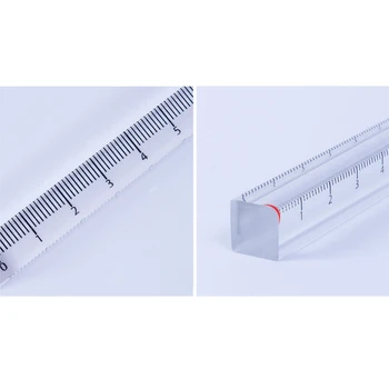 Прозрачна акрилна пряка линия 0-30 см Пластмасова линия за студенти, инструмент за рисуване по математика за инженери, Математическа геометрия