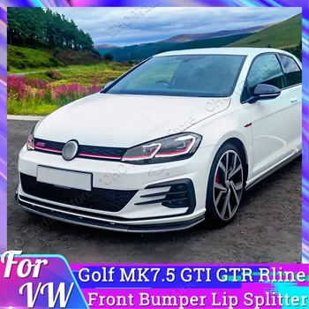 Разделител предна броня Броня за устни Бодикит за устни Разделител за VW Golf MK7.5 GTI GTR Rline 2016-2019 Външен конус-газа