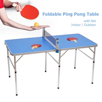 Сгъваема маса за пинг-понг с мрежа за тенис на закрито и на открито Спортна игра на пинг-понг